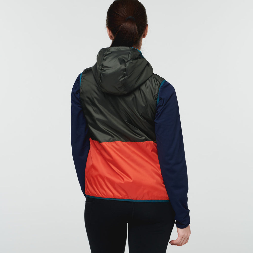 Teca Cálido Hooded Vest - Women's, Run Run, Model Aya