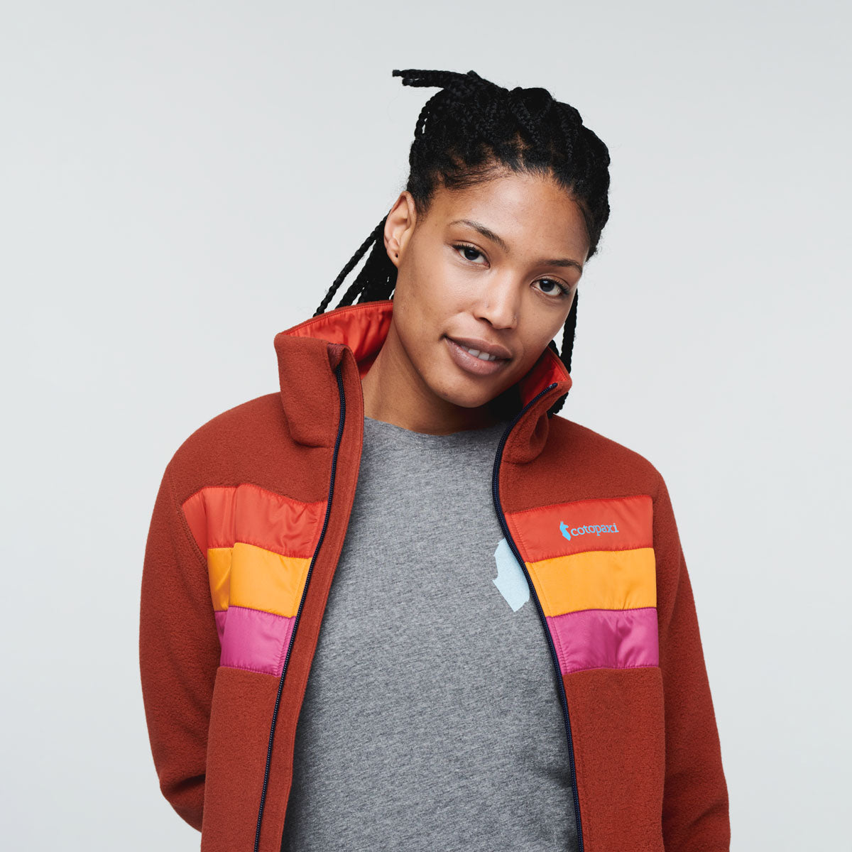 Teca Fleece Full-Zip Jacket - Women's, Rock Garden, Model Callie