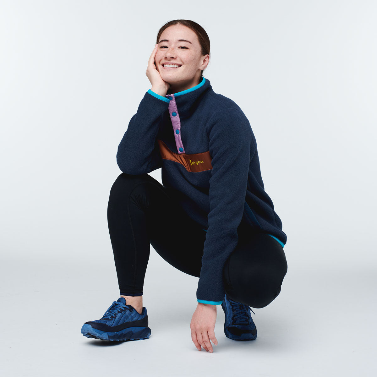 Teca Fleece Pullover - Women's, Night Hike, Model Aya