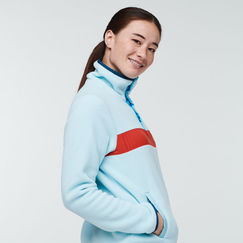 Teca Fleece Pullover - Women's, Offshore, Model Aya