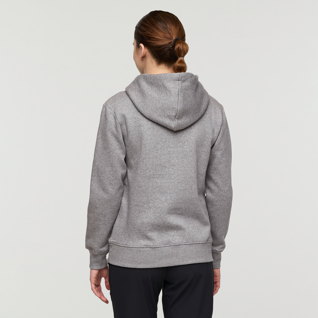 Llama Patch Pullover Hoodie - Women's, Heather Grey, Model Kathleen