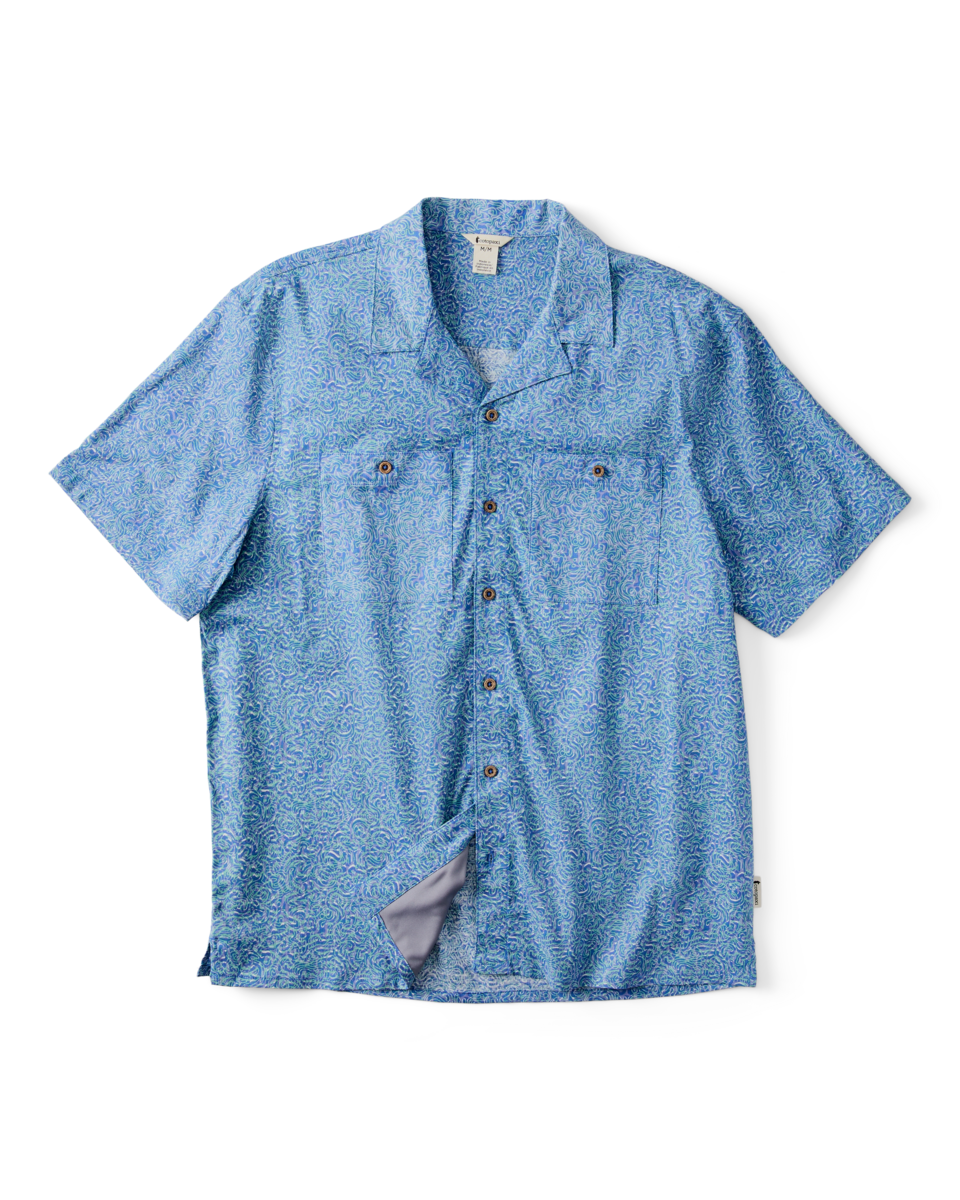 Afuera Button Up Shirt - Print - Men's, Cenotes Azure