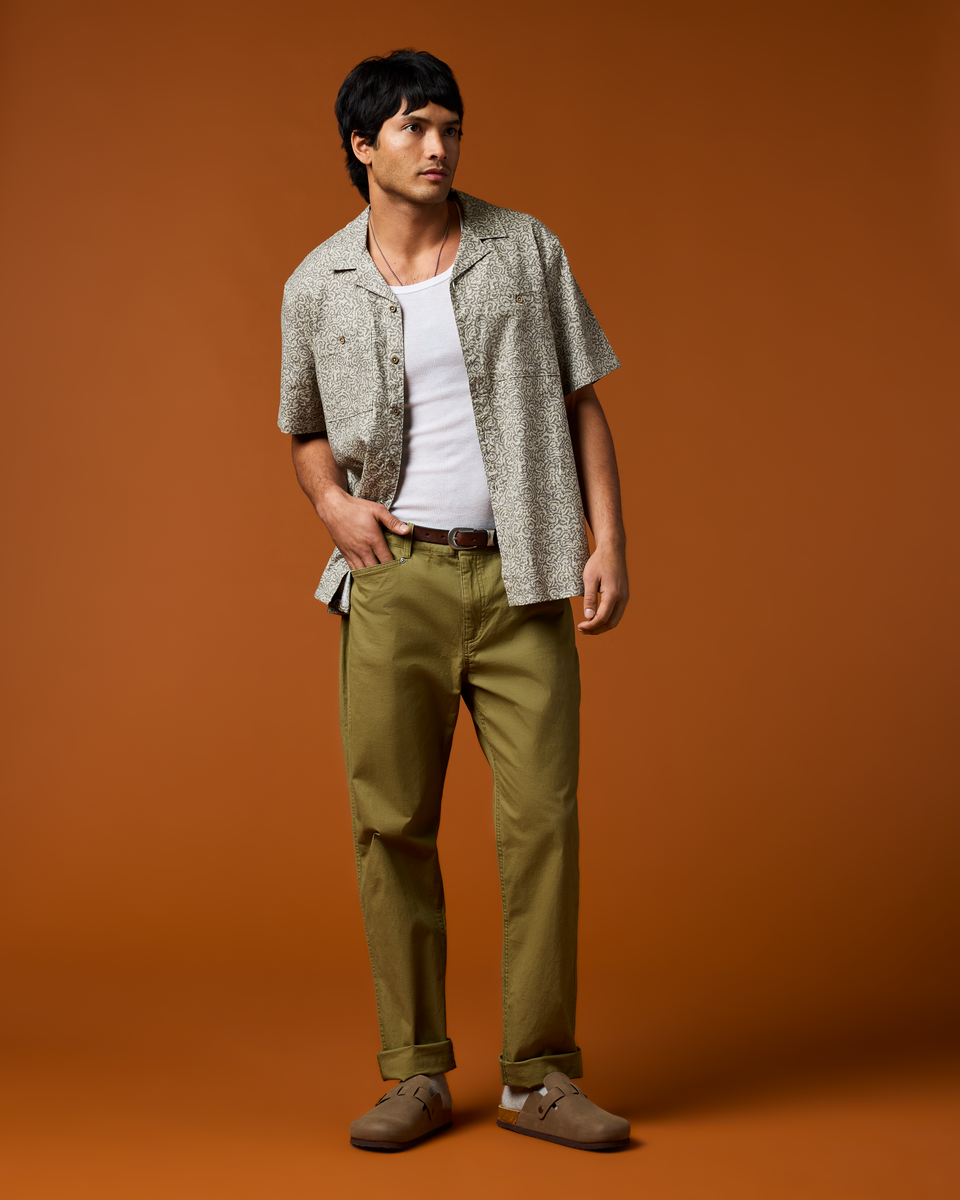 Afuera Button Up Shirt - Print - Men's, Cenotes Mineral, Model Christian