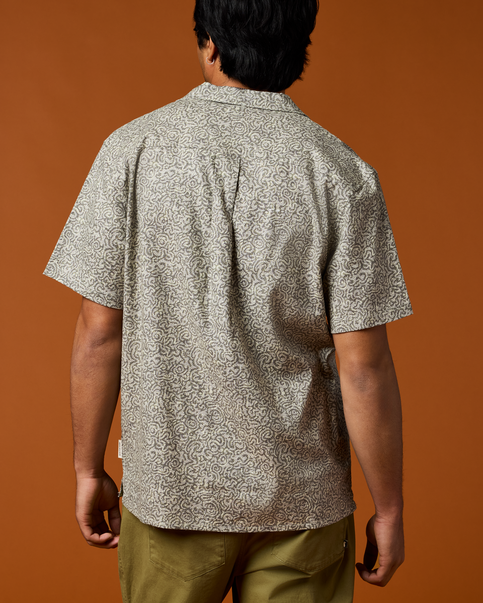 Afuera Button Up Shirt - Print - Men's, Cenotes Mineral, Model Christian