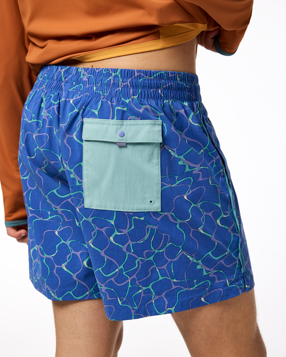 Brinco 5 Inch Short - Print - Men's, Splash Azure, Model Maximus