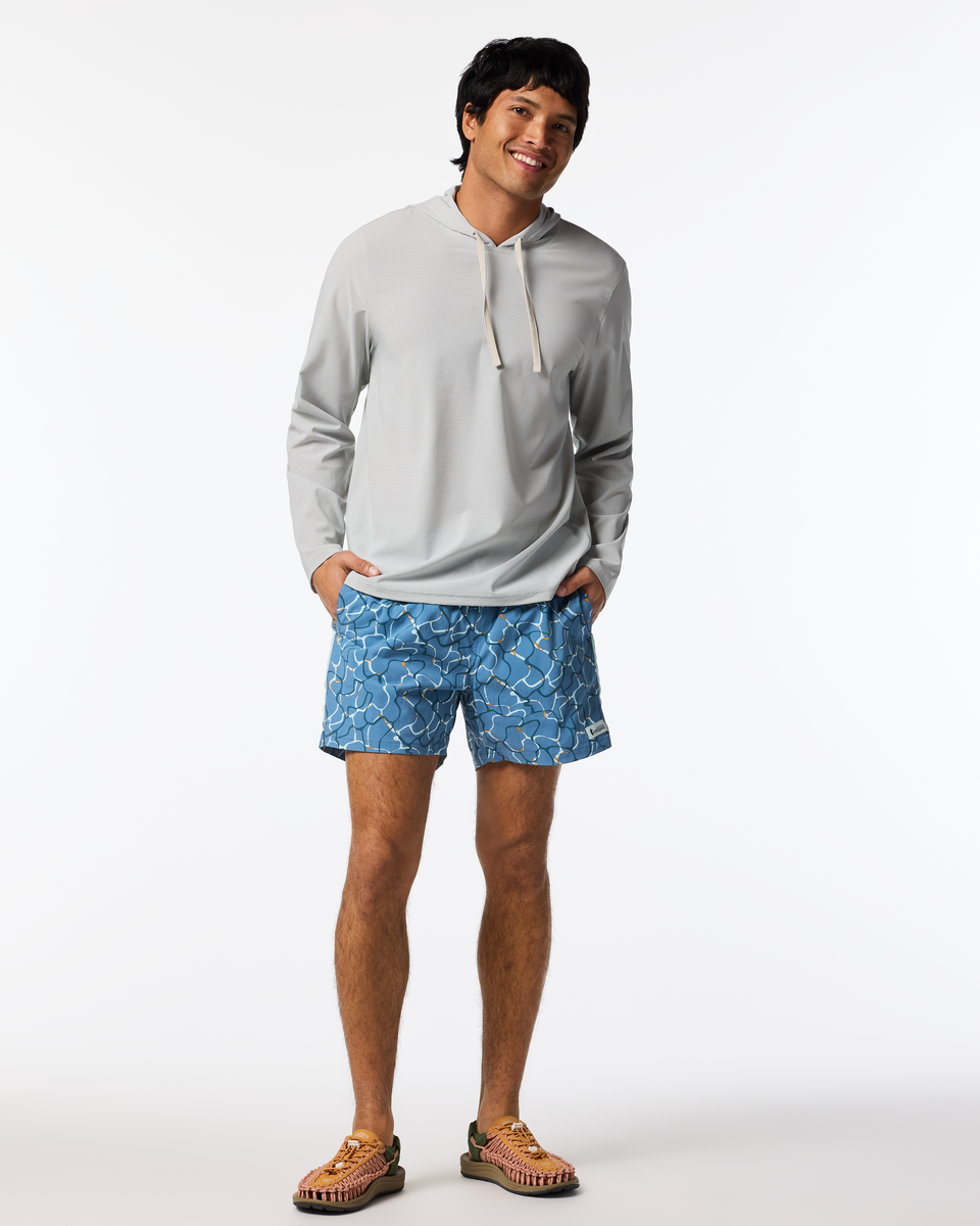 Brinco 5 Inch Short - Print - Men's, Splash Steel Blue, Model Christian