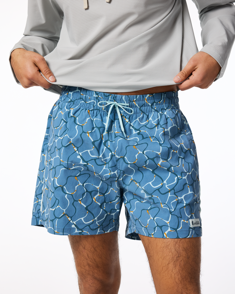 Brinco 5 Inch Short - Print - Men's, Splash Steel Blue, Model Christian