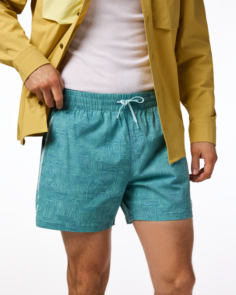 Brinco 5 Inch Short - Print - Men's, Zen Garden Tide Pool, Model Kellan