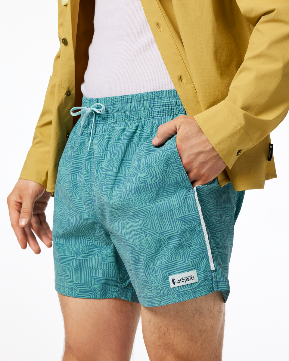 Brinco 5 Inch Short - Print - Men's, Zen Garden Tide Pool, Model Kellan