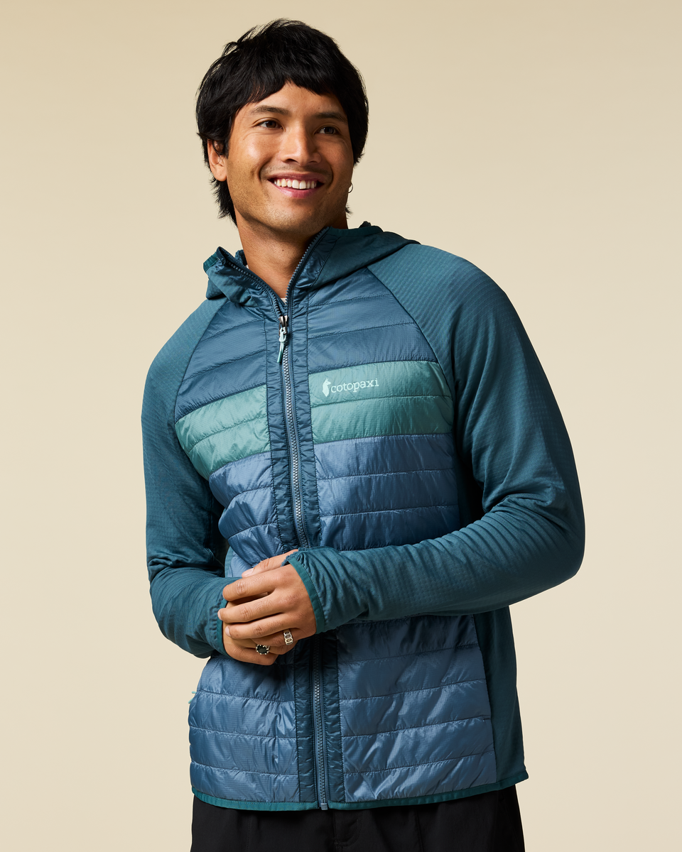 Capa Hybrid Insulated Hooded Jacket - Men's, Ocean/Steel Blue, Model Christian