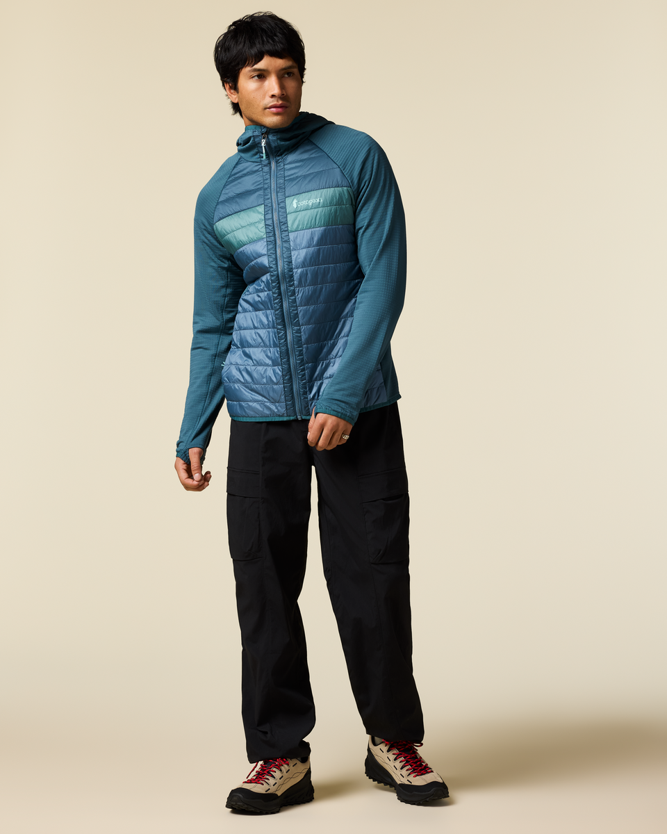 Capa Hybrid Insulated Hooded Jacket - Men's, Ocean/Steel Blue, Model Christian