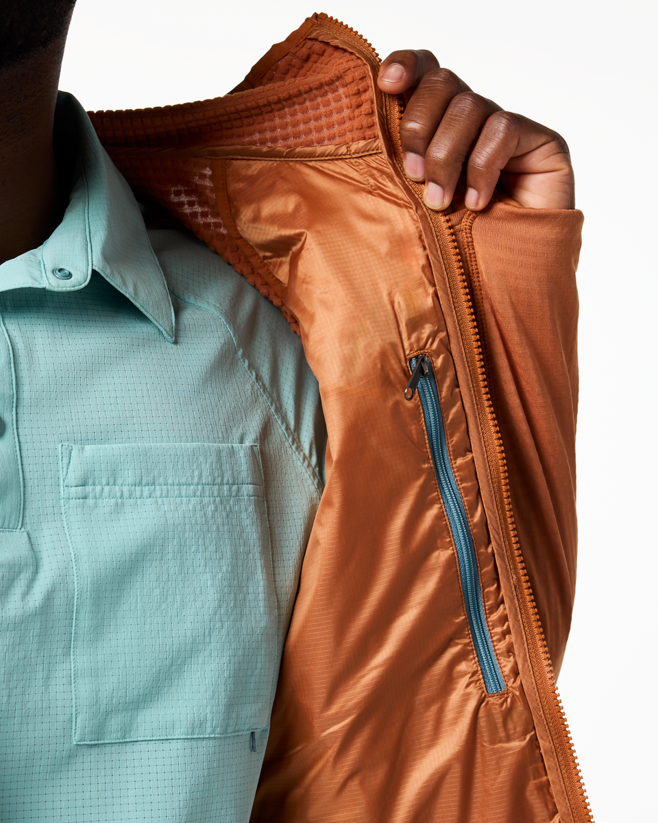 Capa Hybrid Insulated Hooded Jacket - Men's, Whiskey/Everglade, Model Kirk