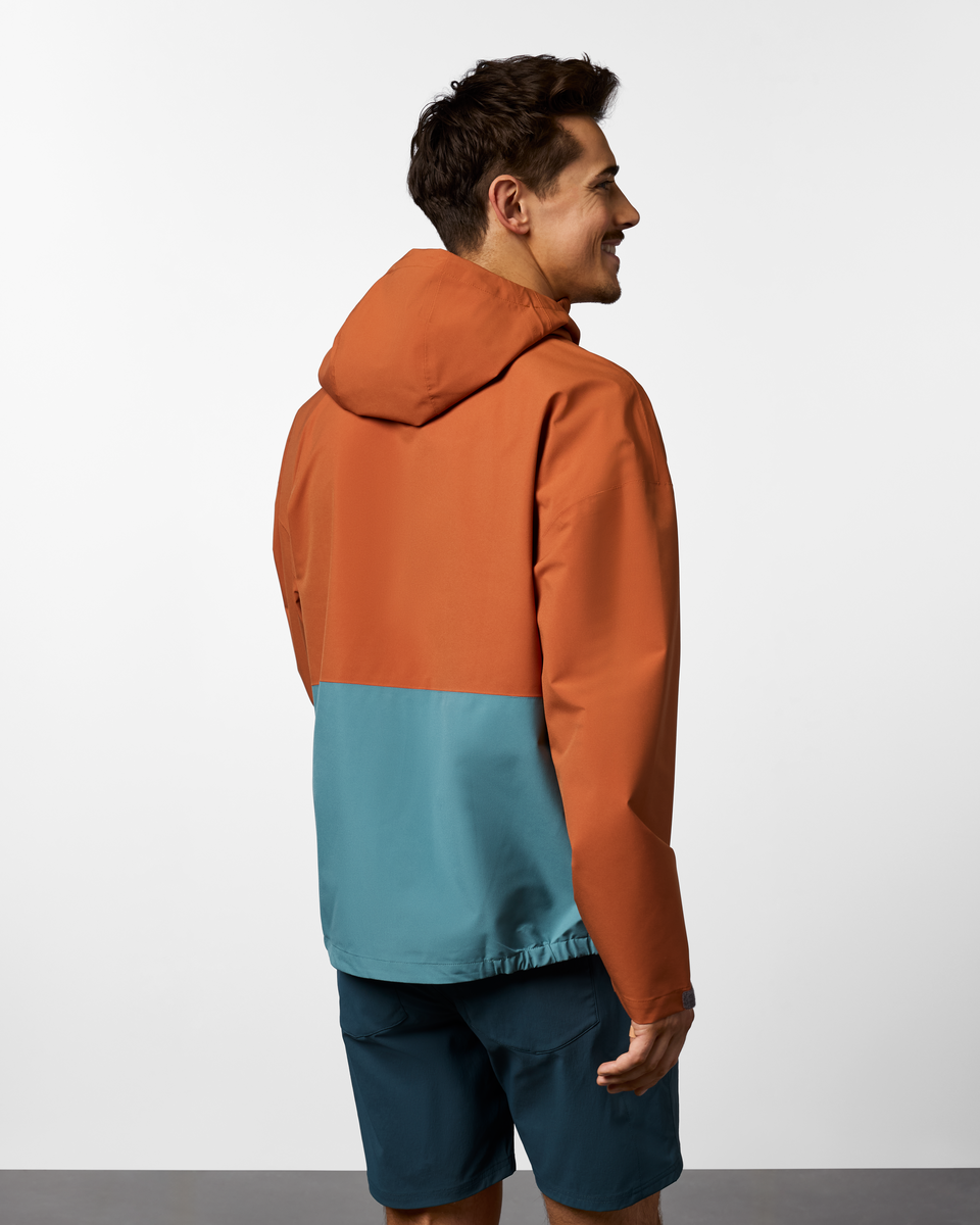 Cielo Rain Jacket - Men's, Whiskey/Tide Pool, Model Kellan
