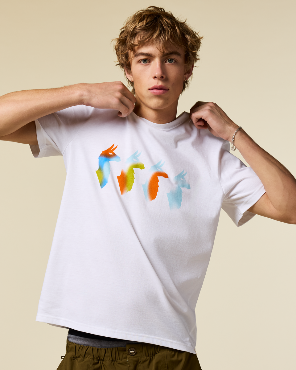 Cuatro Bitmap T-Shirt - Men's, White, Model Maximus