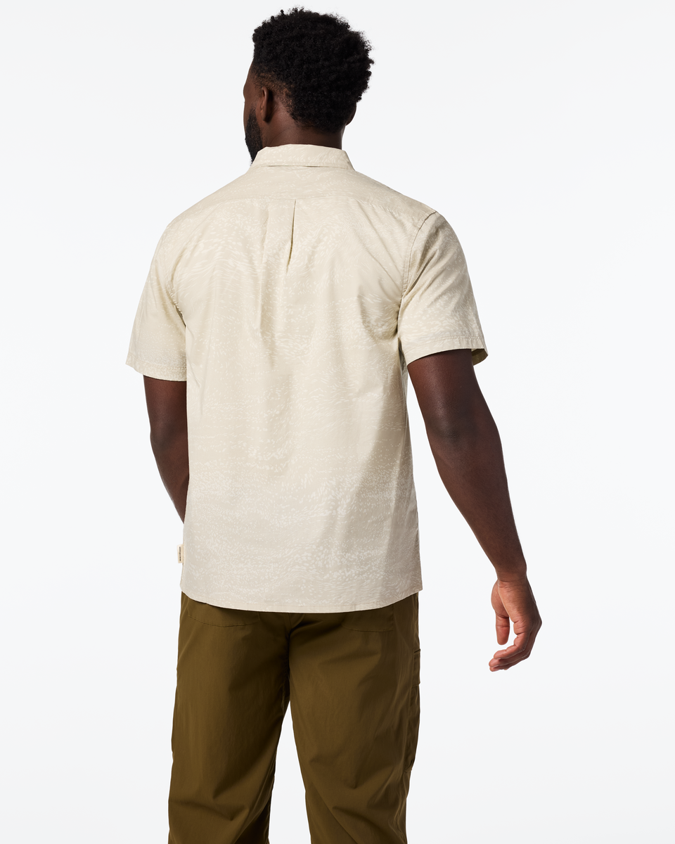 Estival Button Up Shirt - Print - Men's, Waves Mineral, Model Kirk