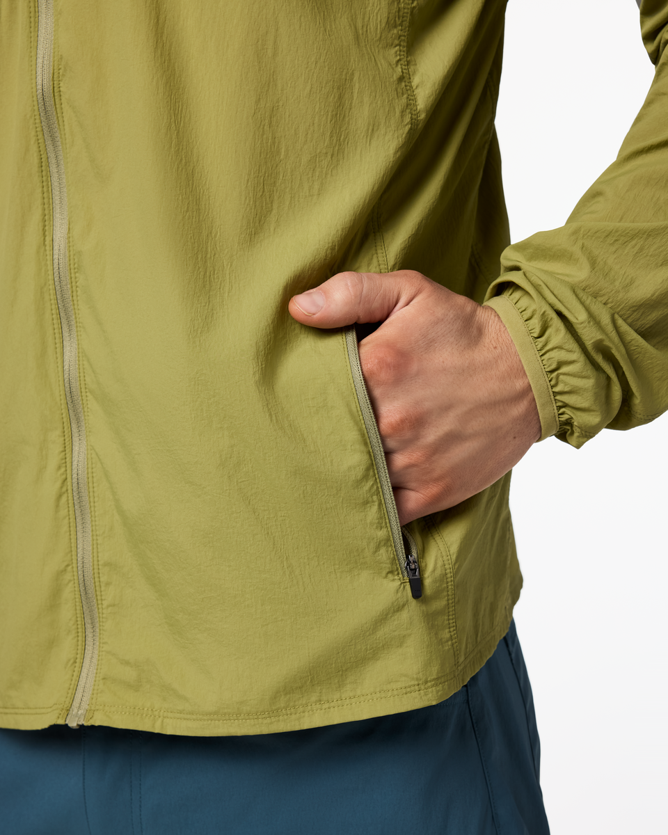 Pacaya Lite Hooded Jacket - Men's, Seed, Model Kellan