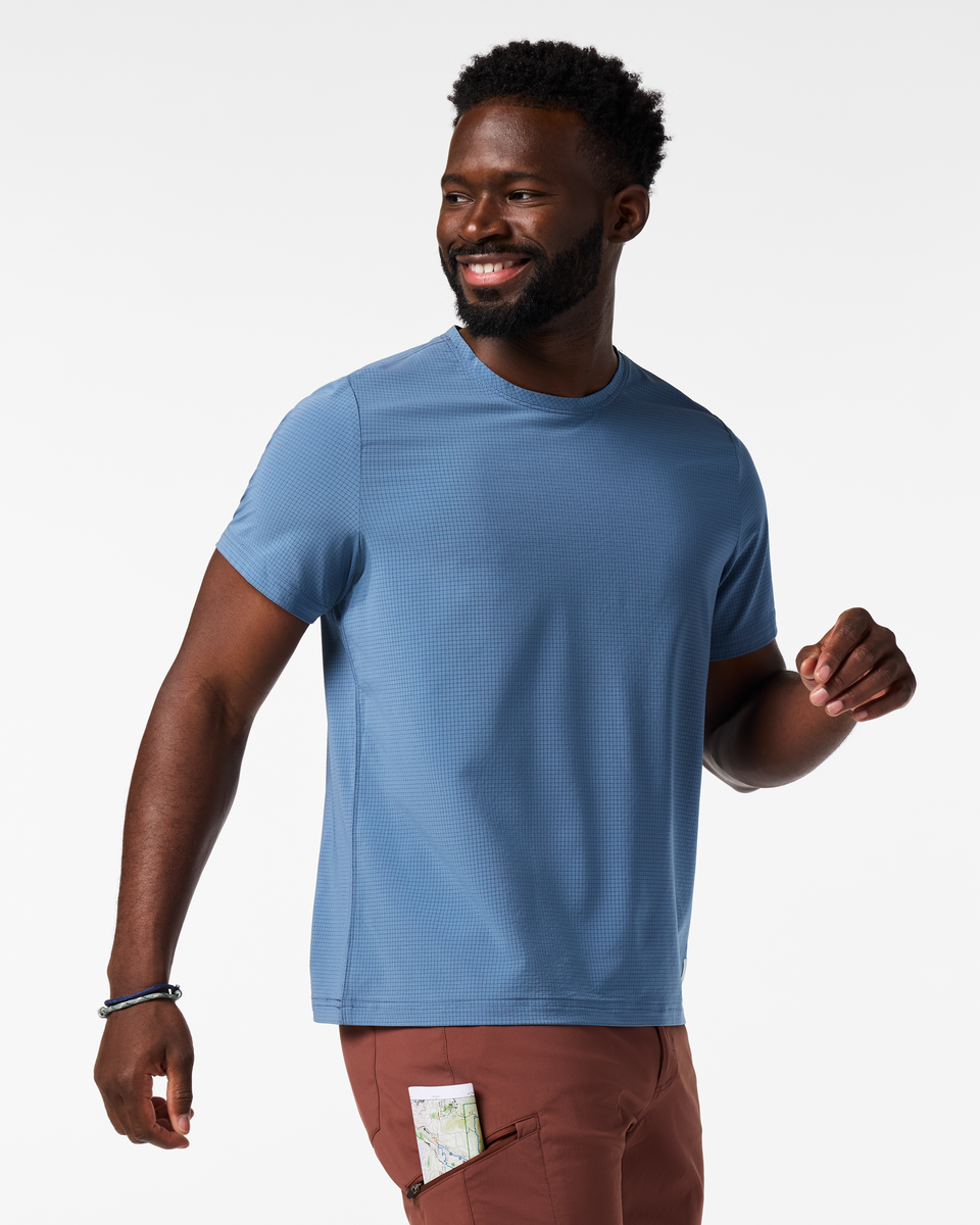 Pulso Tech T-Shirt - Men's, Steel Blue, Model Kirk