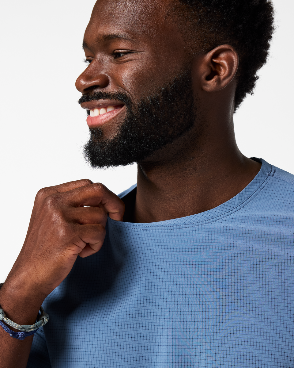 Pulso Tech T-Shirt - Men's, Steel Blue, Model Kirk