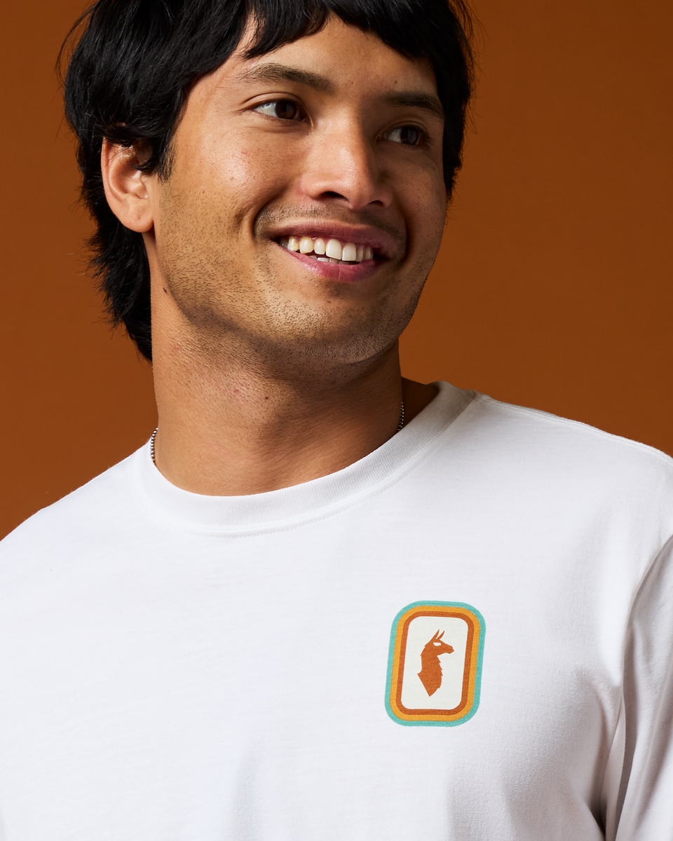 Radiant Llama Long-Sleeve T-Shirt - Men's, White, Model Christian