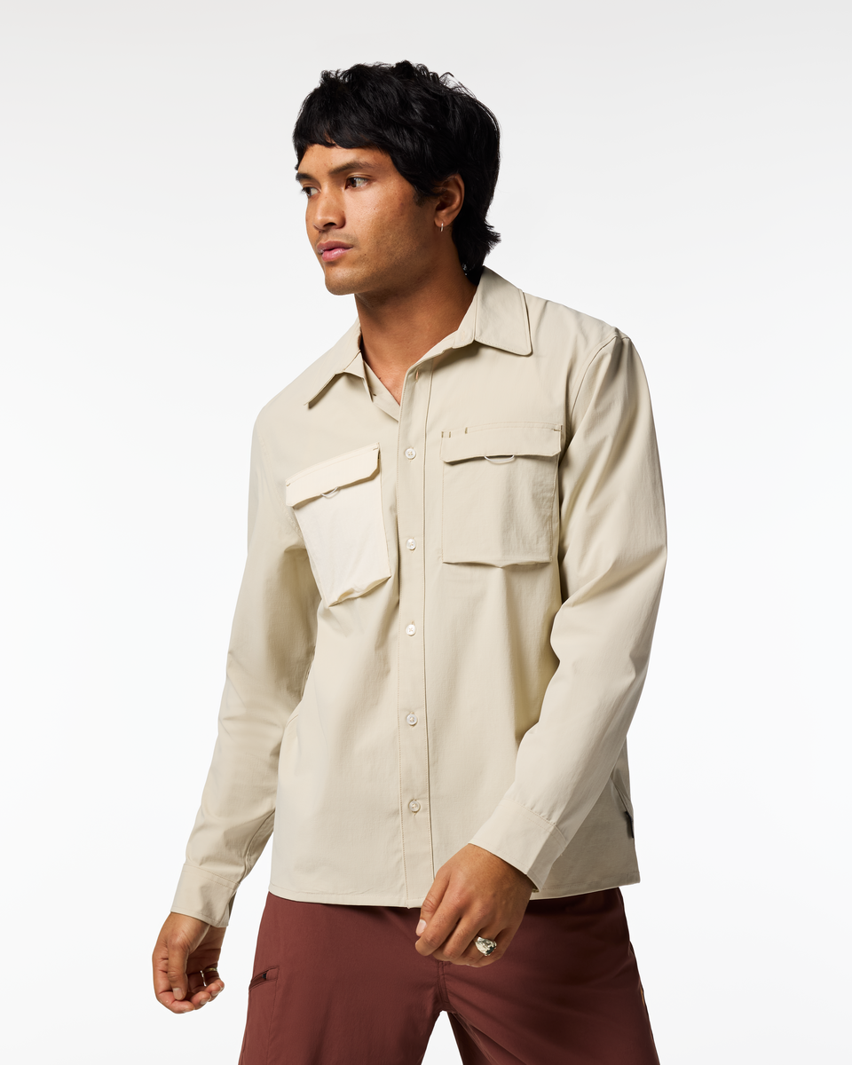 Solta Long-Sleeve Sun Shirt - Men's, Mineral, Model Christian