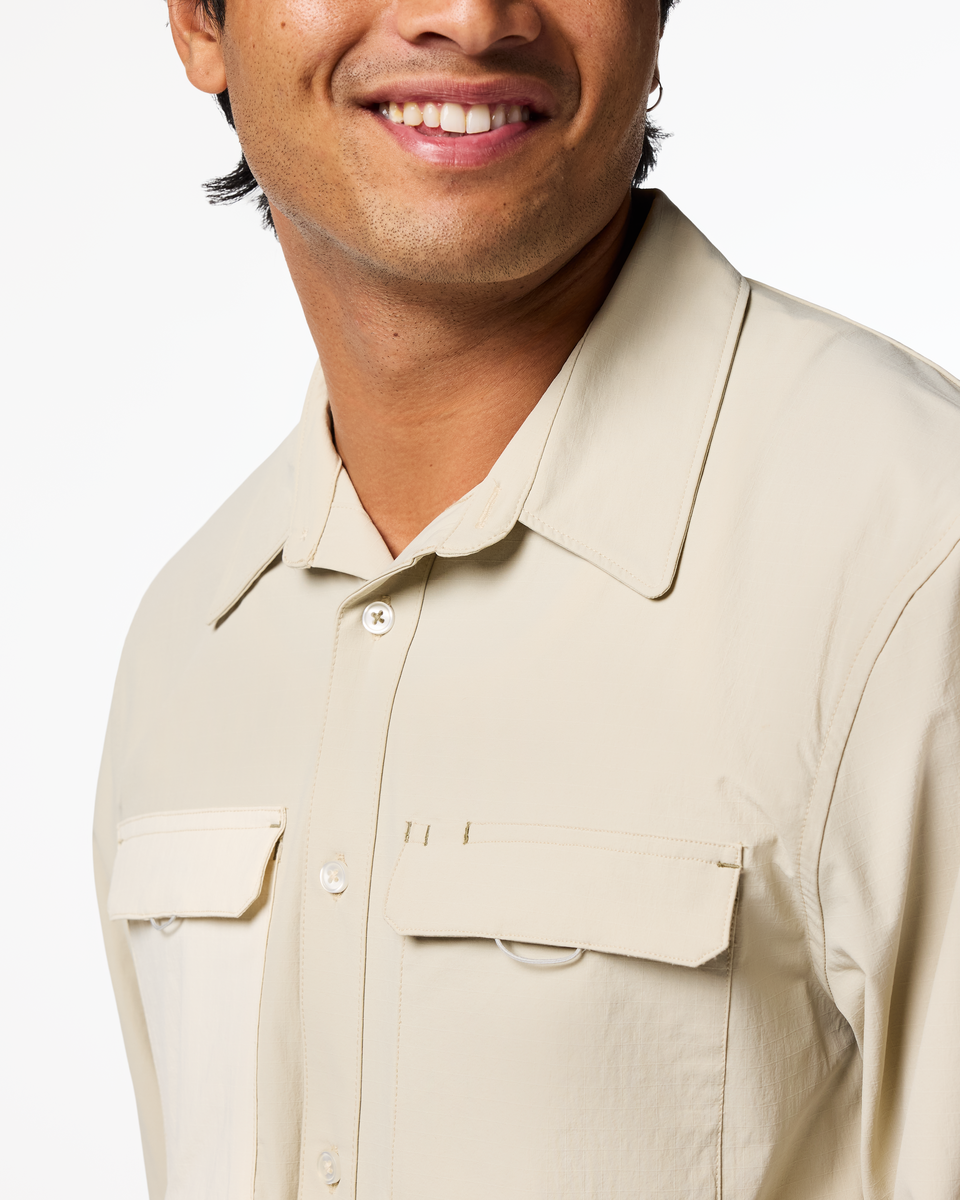 Solta Long-Sleeve Sun Shirt - Men's, Mineral, Model Christian