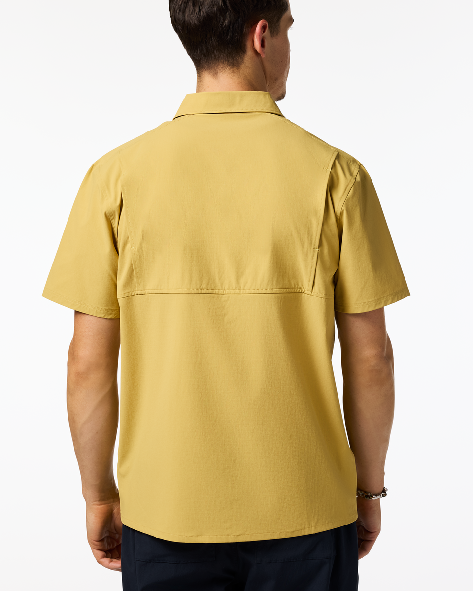 Solta Short-Sleeve Sun Shirt - Men's, Husk, Model Kellan