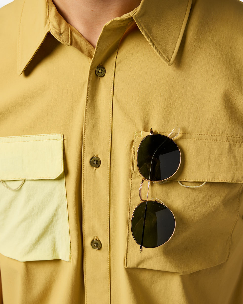 Solta Short-Sleeve Sun Shirt - Men's, Husk, Model Kellan