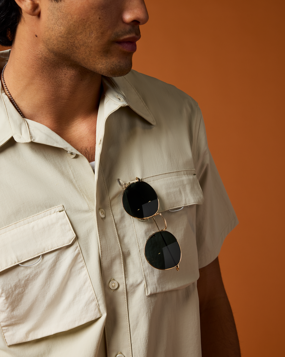 Solta Short-Sleeve Sun Shirt - Men's, Mineral, Model Christian