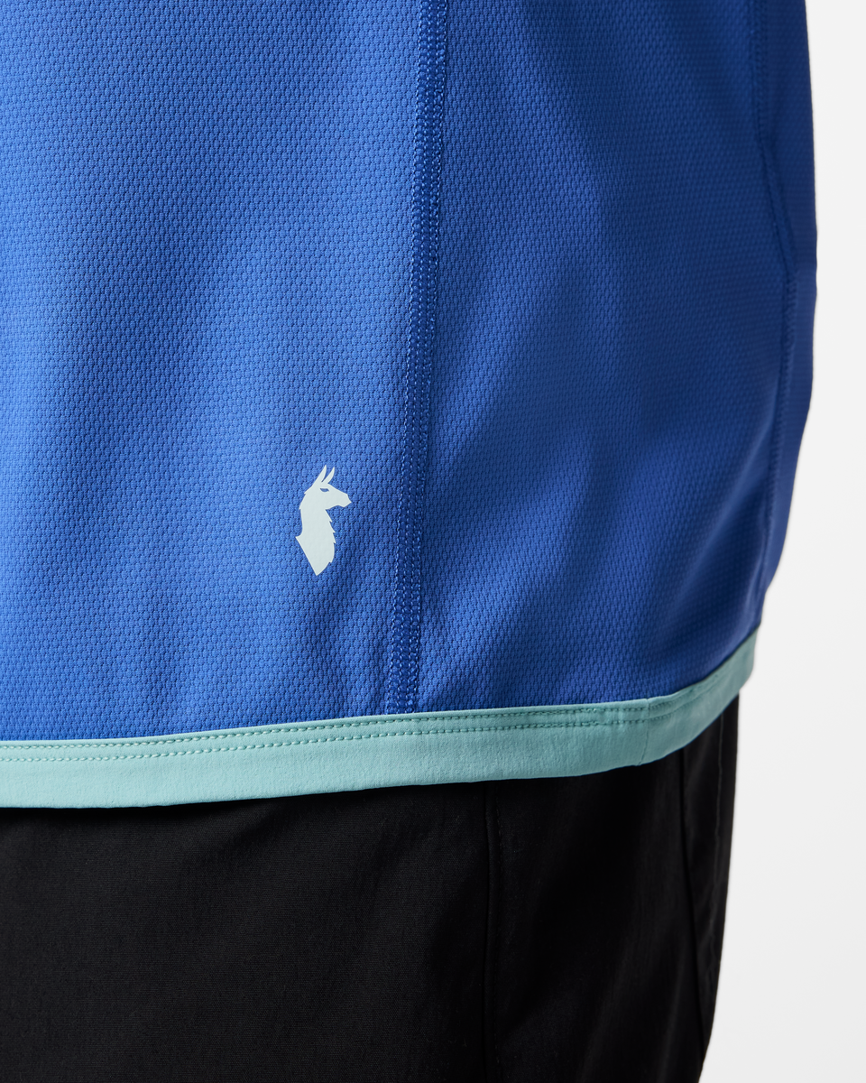 Sombra Long-Sleeve Sun Shirt - Men's, Azure, Model Christian