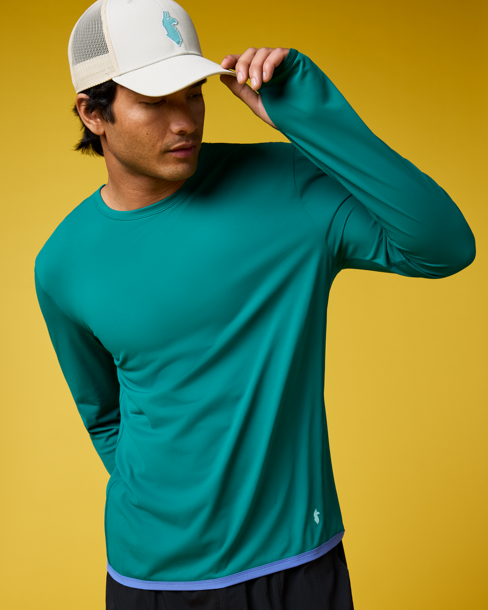 Sombra Long-Sleeve Sun Shirt - Men's, Malachite, Model Christian