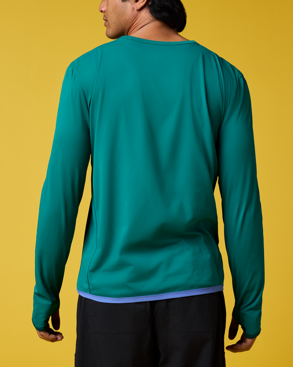 Sombra Long-Sleeve Sun Shirt - Men's, Malachite, Model Christian
