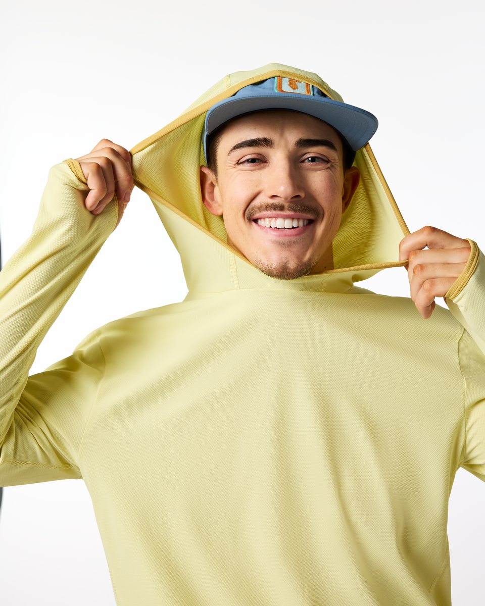Sombra Sun Hoodie - Men's, Honeydew, Model Kellan