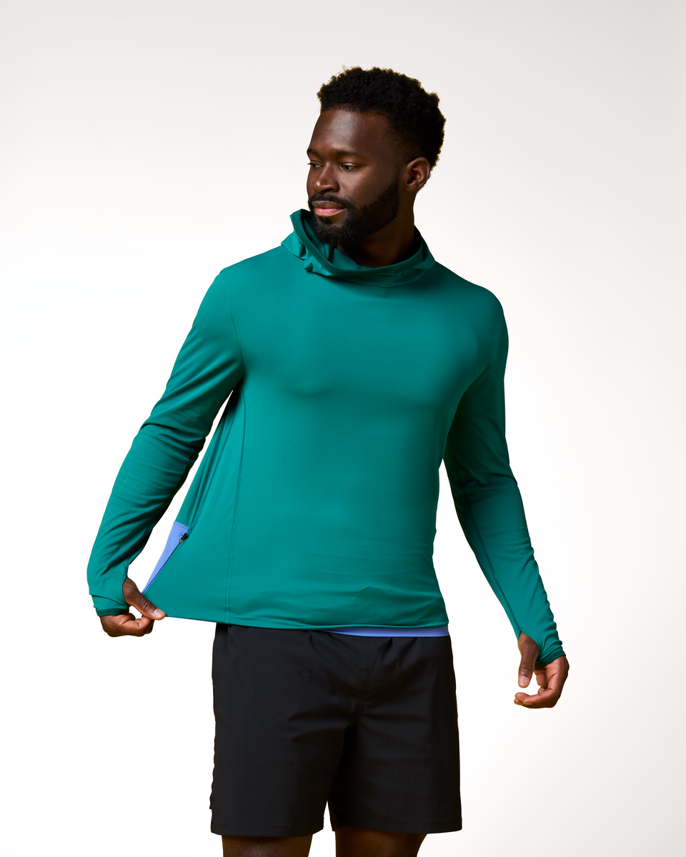 Sombra Sun Hoodie - Men's, Malachite, Model Kirk