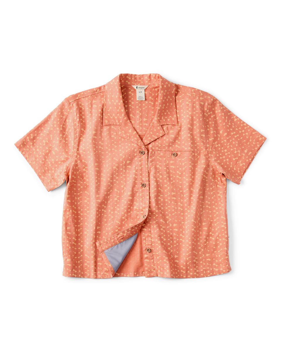 Afuera Button Up Shirt - Print - Women's, Shimmer Cantaloupe