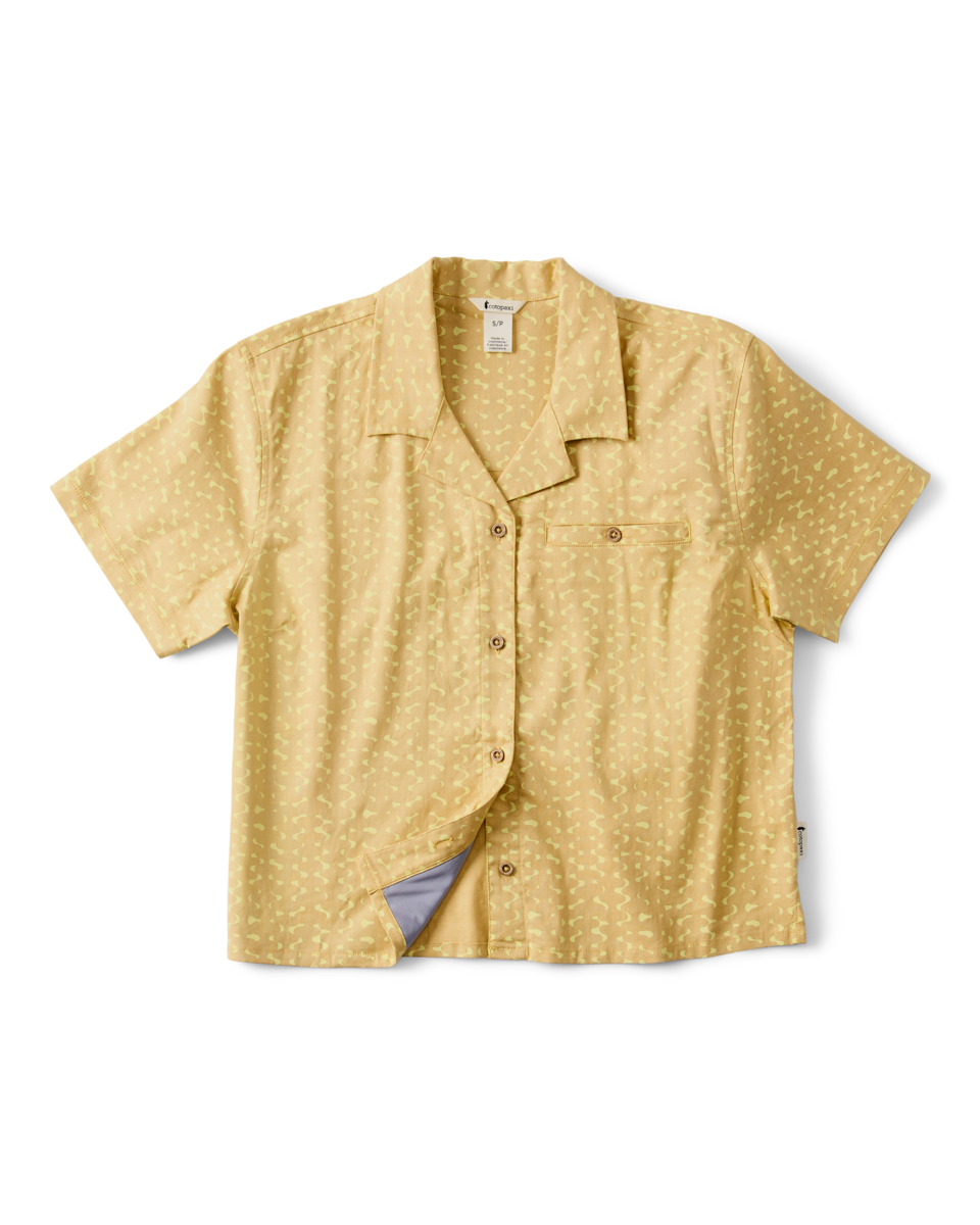 Afuera Button Up Shirt - Print - Women's, Shimmer Honeydew