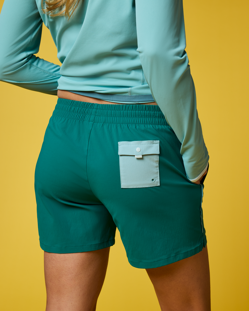 Brinco 5 Inch Short - Solid - Women's, Malachite, Model Ellen