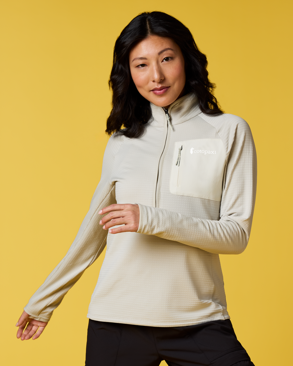Otero Fleece Half-Zip Pullover - Women's, Mineral, Model Tiff