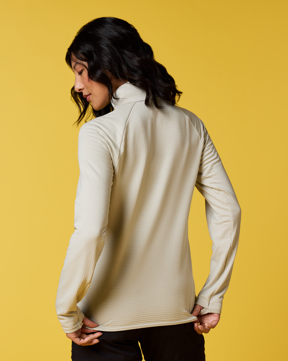 Otero Fleece Half-Zip Pullover - Women's, Mineral, Model Tiff
