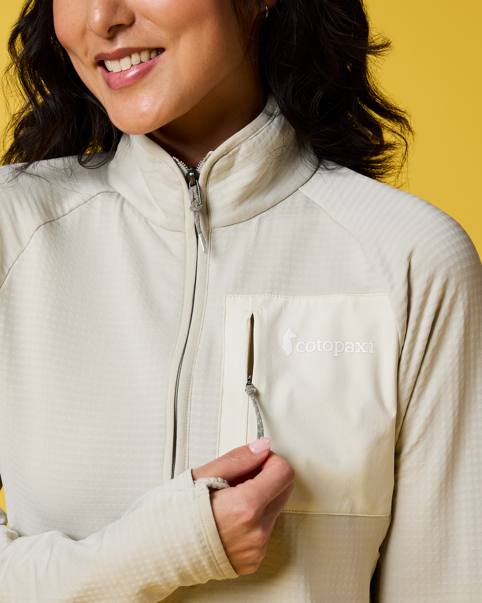 Otero Fleece Half-Zip Pullover - Women's, Mineral, Model Tiff