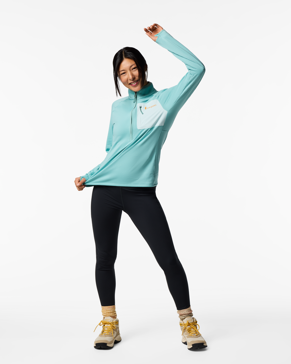 Otero Fleece Half-Zip Pullover - Women's, Tide Pool, Model Tiff