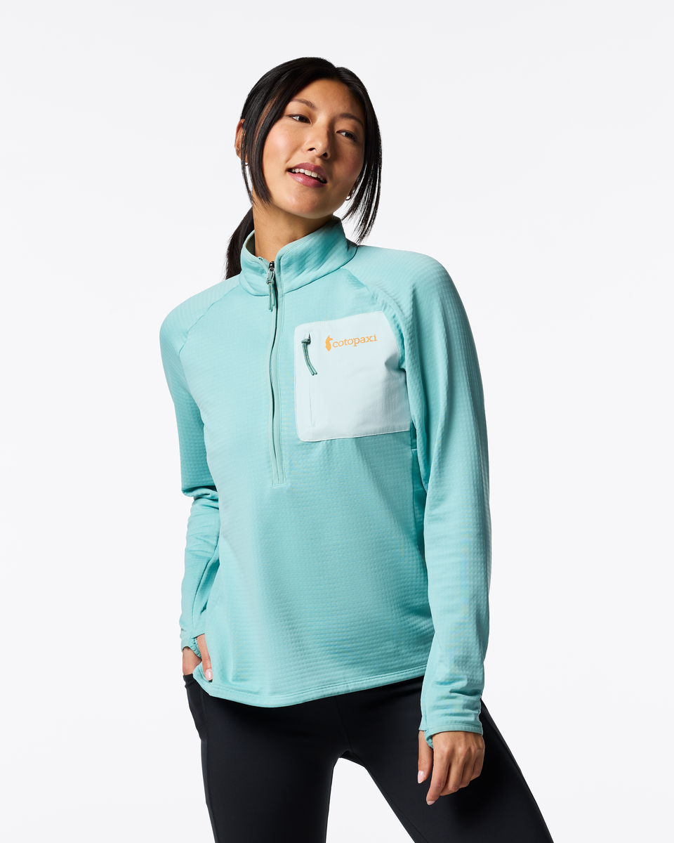 Otero Fleece Half-Zip Pullover - Women's, Tide Pool, Model Tiff