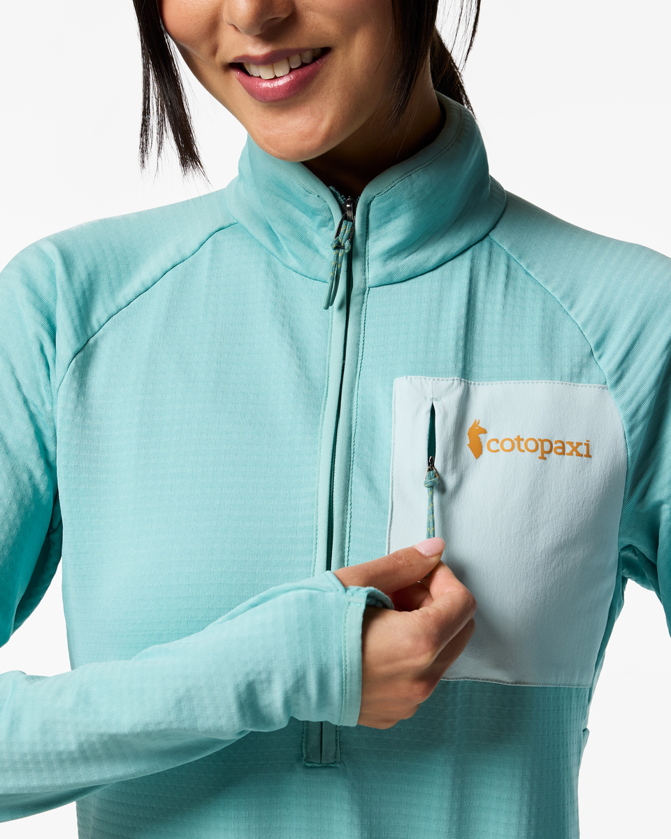 Otero Fleece Half-Zip Pullover - Women's, Tide Pool, Model Tiff