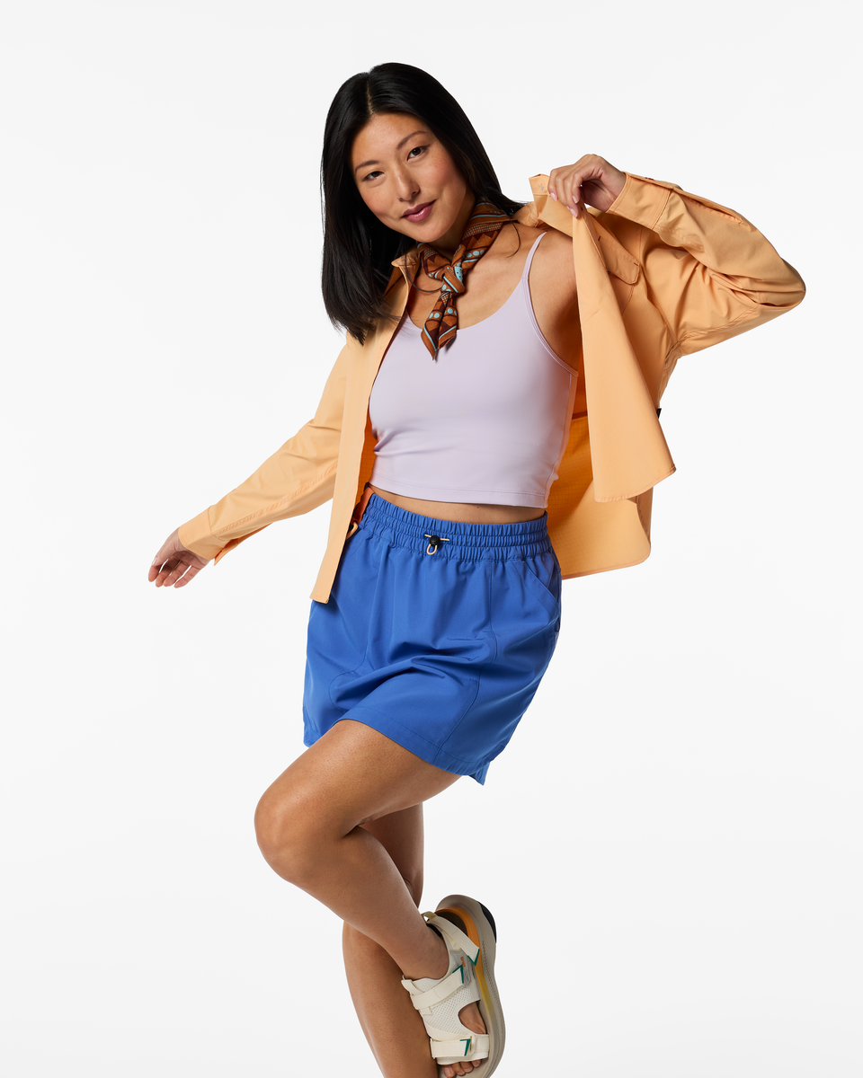 Solta Long-Sleeve Sun Shirt - Women's, Cantaloupe, Model Tiff