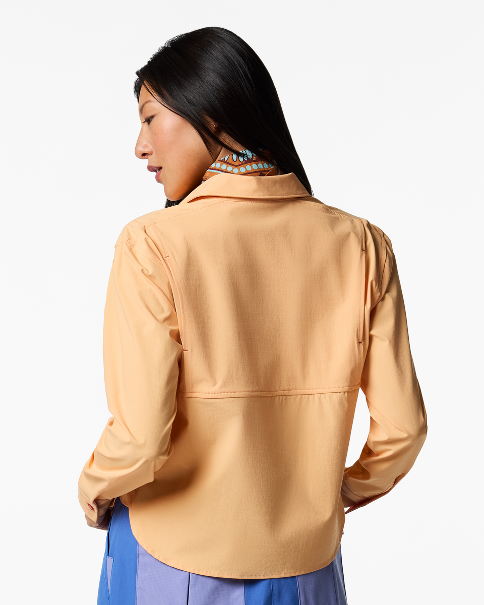 Solta Long-Sleeve Sun Shirt - Women's, Cantaloupe, Model Tiff