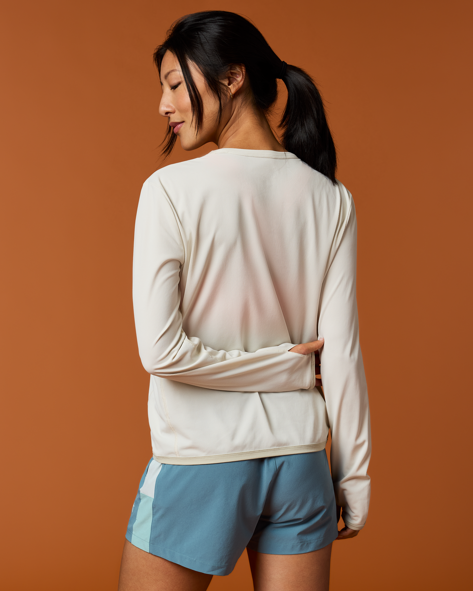 Sombra Long-Sleeve Sun Shirt - Women's, Chalk, Model Tiff
