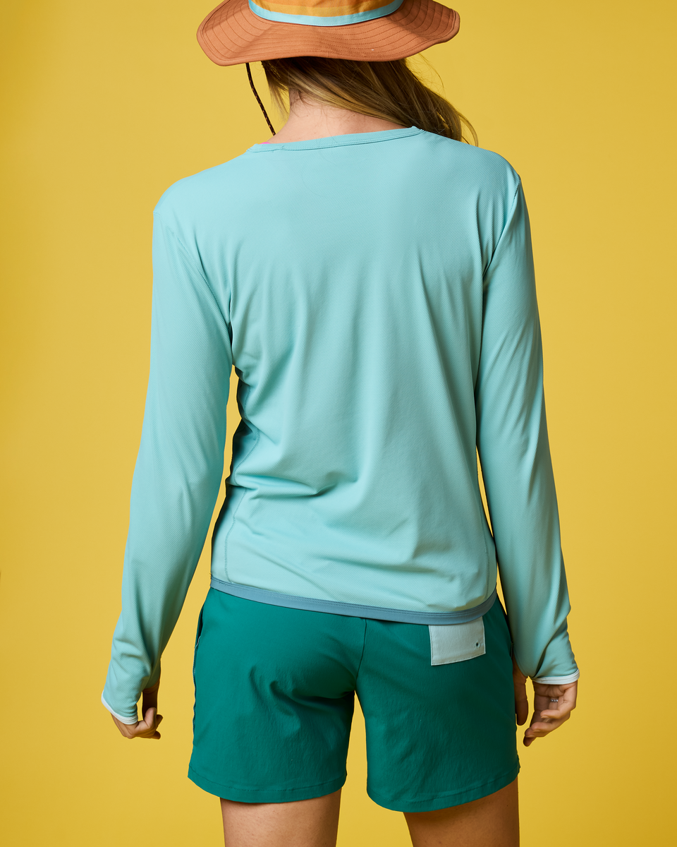 Sombra Long-Sleeve Sun Shirt - Women's, Tide Pool, Model Ellen