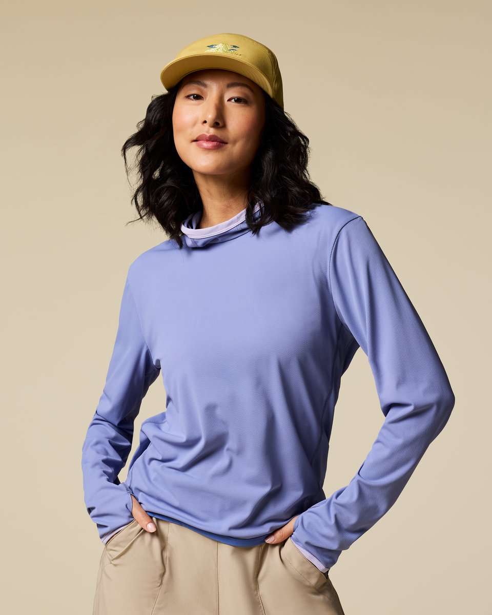 Sombra Sun Hoodie - Women's, Aster, Model Tiff
