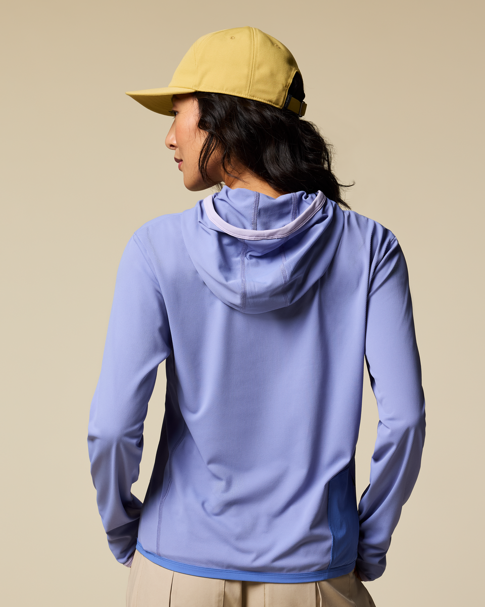 Sombra Sun Hoodie - Women's, Aster, Model Tiff