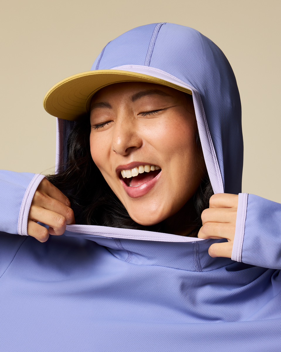 Sombra Sun Hoodie - Women's, Aster, Model Tiff