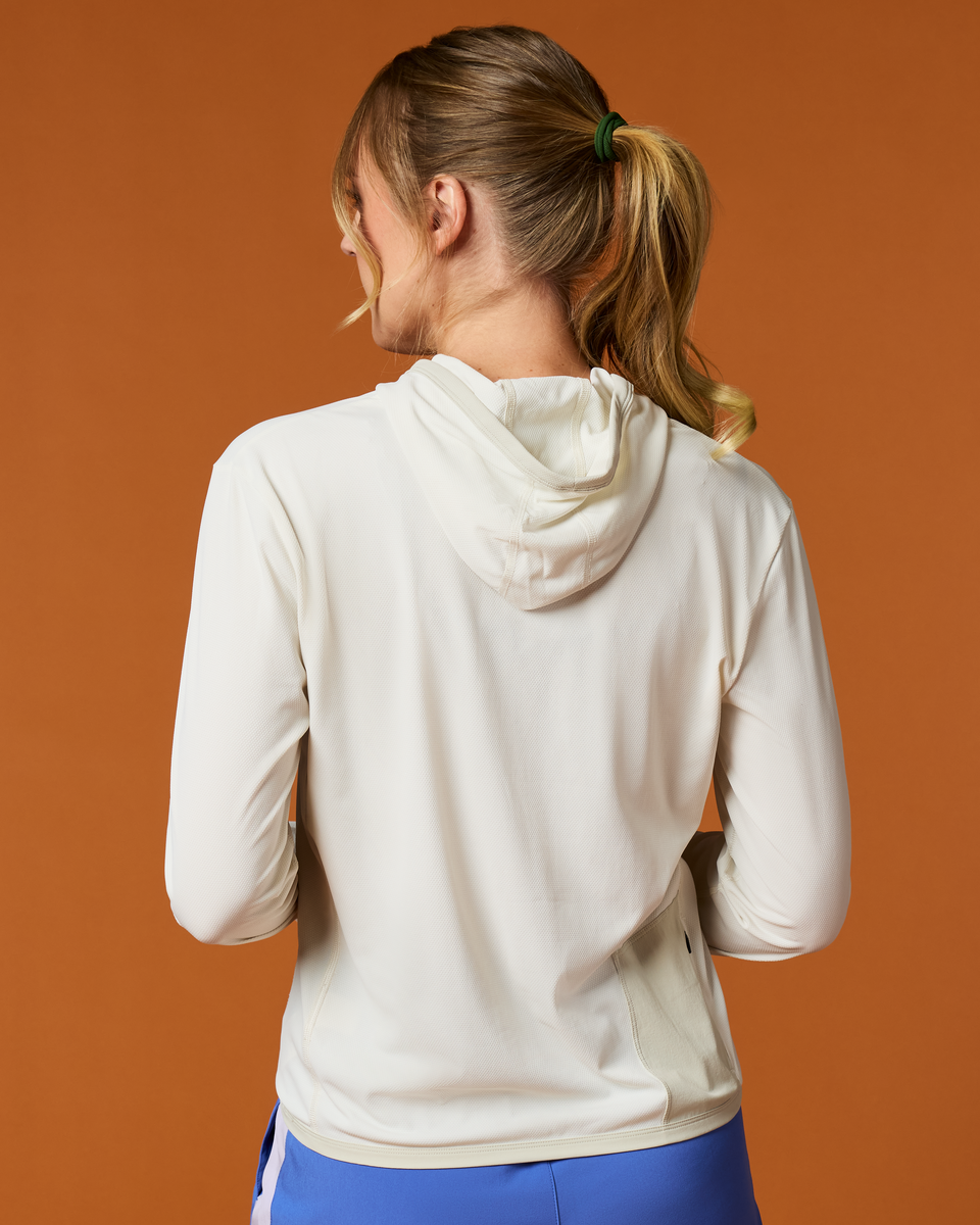 Sombra Sun Hoodie - Women's, Chalk, Model Ellen
